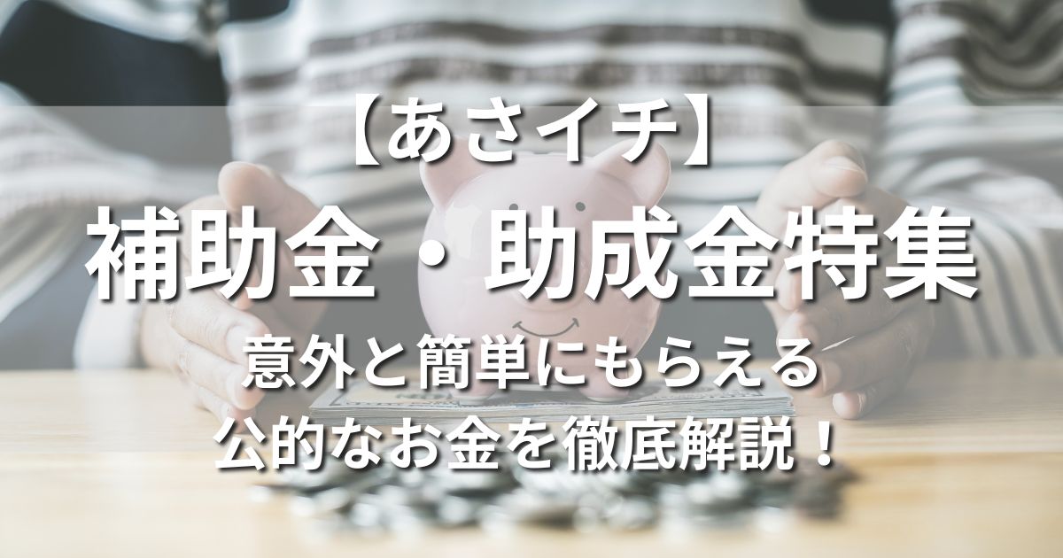 【あさイチ】補助金・助成金特集　意外と簡単にもらえる公的なお金を徹底解説